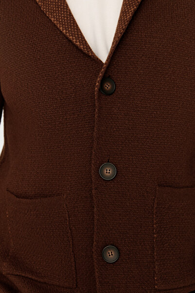 Trendyol Collection Tarjin Regular Fit Yunlu Комір з коміром светр-кардиган TMNAW22HI0140