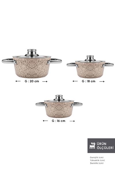 Karaca Biogranit Nare 6 Piece Midi Cookware Set Wood