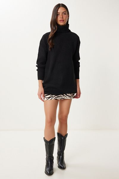 Happiness İstanbul Women's Black Turtleneck Sweater Er00052