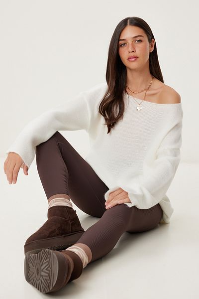 Happiness İstanbul Women's Ecru Basic Oversize Knitwear Sweater Cr00525