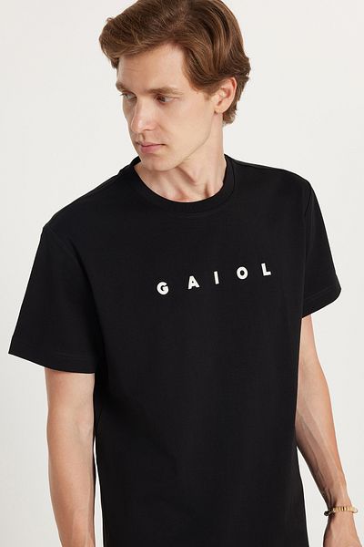 Tudors Ανδρικό μπλουζάκι με λαιμόκοψη Relax Fit Casual Cut από βαμβακερό μπροστινό και πίσω μέρος με λεπτομέρεια εκτύπωσης