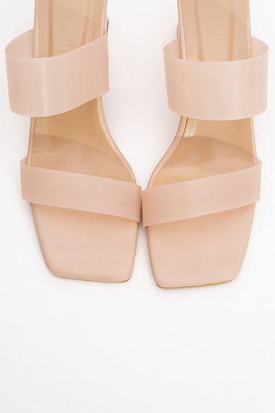 LuviShoes 123 Transparentní dámské pantofle na podpatku Skin Skin