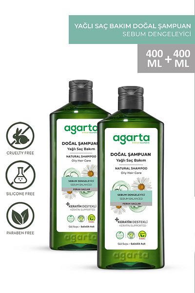 Agarta 2 Purifying Salt-Free Shampoos for Oily Hair 400 ml