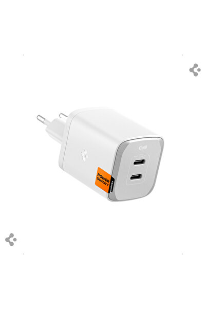 Spigen 65W USB-C 2 Port Mini Hızlı Şarj Aleti Samsung PPS 2.0 / Isı Düşürücü GaN III Akım Korumalı ACH05164