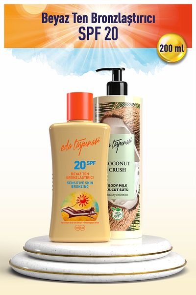 Eda Taşpınar White Skin Bronzer Spf20 200ml - Aegean Olive Oil Body Milk 400ml