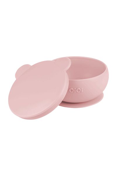 OiOi Silicone Bowl with Silicone Lid Pink