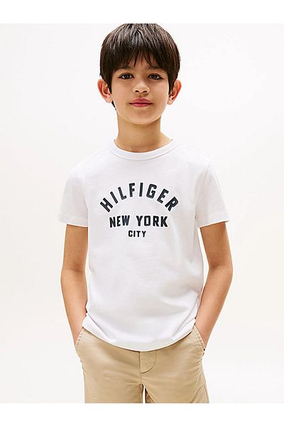 Tommy Hilfiger Zakrivené tričko HILFIGER s grafickým vzorom