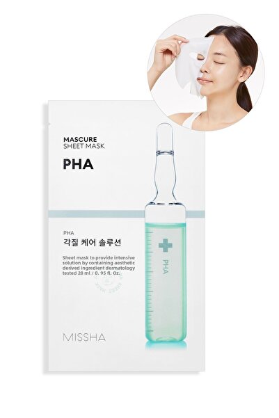 Missha قناع ورقي بتأثير التقشير يحتوي على PHA، قناع ورقي بتركيبة تقشير PHA