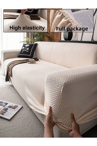 HaNemCe Lycra Stretch Elastic Flexible Washable Three Seater Sofa Cover Seat Cover (1Pcs)