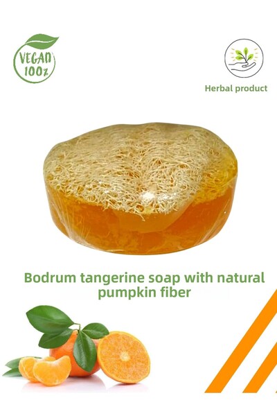 Karşı Köyden صابون بودروم مانداليني من ألياف اليقطين الطبيعية 100 جم