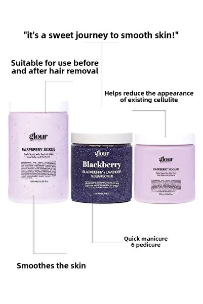 GLOUR Revitalizing and Moisturizing Raspberry & Blackberry Peeling and Body Y...