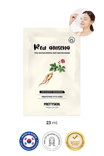 PRETTYSKIN قناع الوجه لشد المسام وترطيبها وإصلاحها مع الجينسنغ الأحمر