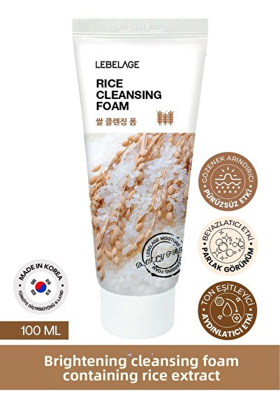 LEBELAGE Brightening Cleansing Foam Containing Korean Rice Extract Korean Ric...