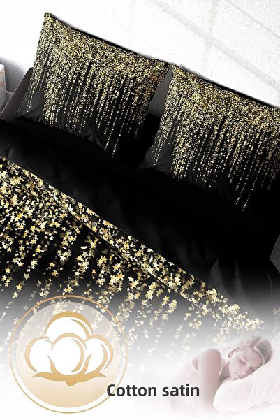 MonoHome Starry Night - 100% Cotton Satin Double Duvet Cover Set