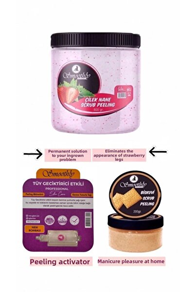 Smoothly Strawberry Mint Peeling - Anti-Ingrown Hair and Moisture Bomb Body P...