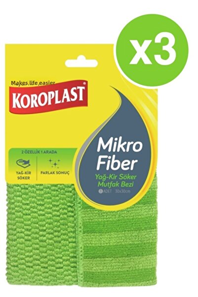 Koroplast Lavetă de bucătărie din microfibră pentru îndepărtarea murdăriei uleiului X 3 pachete