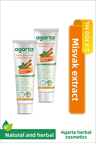 Agarta 2 معجون أسنان طبيعي خالي من الفلورايد بخلاصة المسكواز 100 مل