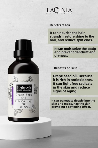 Herbatech Natural Grape Seed Oil - Firming Eye Contour and Skin Care Oil 50 ml