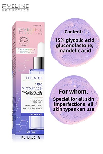 Eveline Cosmetics Ser cu 15% acid glicolic + gluconolactonă + acid mandelic 30 ml