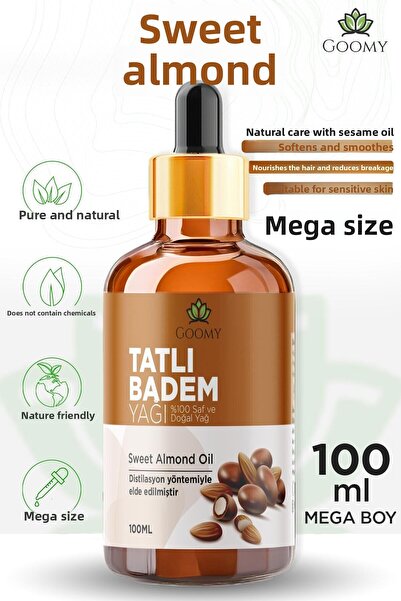 GOOMY Sweet Almond Oil Cold Pressed 100% Natural Herbal Fixed Oil Sweet Almon...