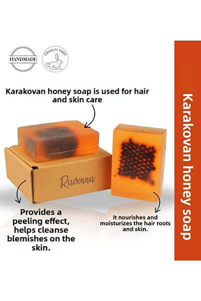 RAVENNA صابون عسل كاراكوفان طبيعي 100% مصنوع يدويًا 120 جرام