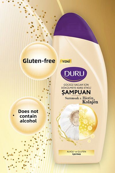 Duru Garlic and Biotin Collagen Shampoo - Anti-Spill Effect, 3x500 ml