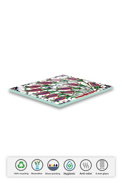 Decorita غطاء الصرف الزجاجي| عزر توليب| مجموعة من 4 قطع| 15 سم × 15 سم