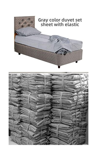 Yerli Duvet Cover Set Single Gray Color - for Construction Sites -