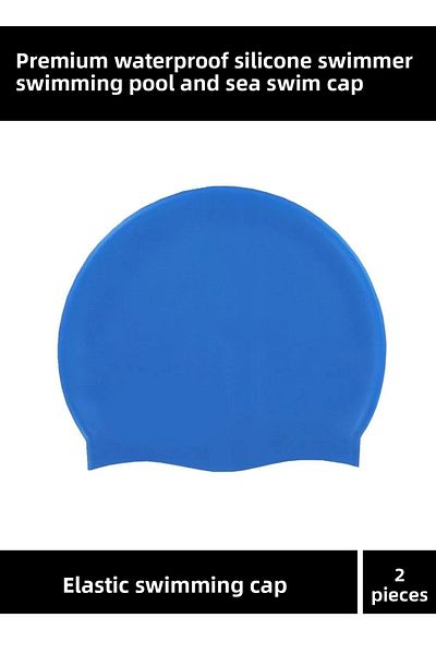 Pastimore Set de 2 șepci de înot din silicon premium, impermeabile, pentru piscină și mare