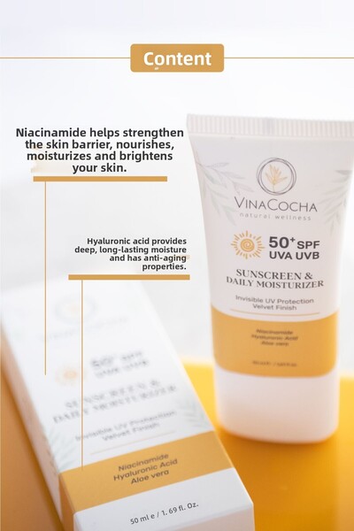 Vinacocha 50 Spf Tone Equalizing Skin Brightening Anti Aging Effective Moisturizing High Protection Sun Cream