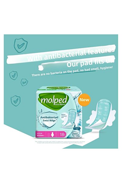 Molped Extra Hygienic Pads 18 Pack Long x 6 Pack