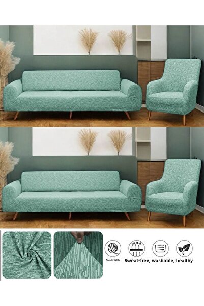 MADAME BELLA 3-2-1-1 Set de huse și huse pentru scaune lavabile și elastice jacquard - model stick