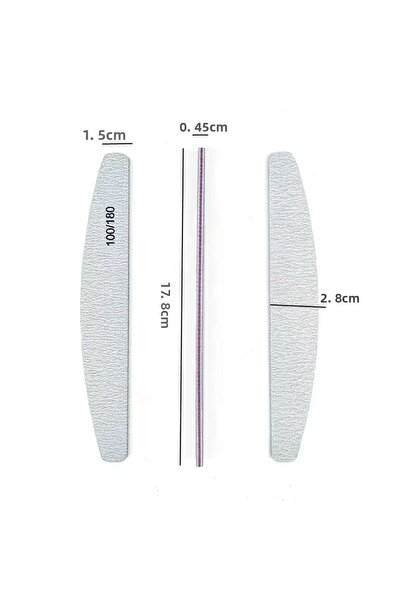 Anıl Gel Polish Prosthetic Nail -Paper File for Permanent Nail Polish-Manicure/Pedicure 5 Li Files with 100/180 Grit