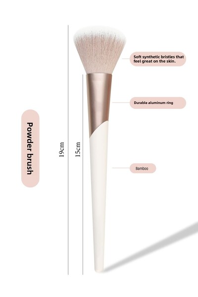 Nera Classy فرشاة بودرة ناعمة بمقبض من الخيزران، فرشاة بودرة ناعمة، شعيرات تاكلون