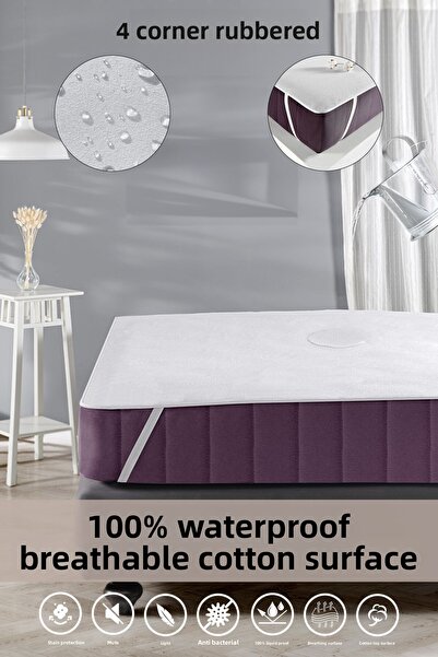 HERAKLEIA HOME مرتبة Aqua Shield Quadra White Micro ذات 4 زوايا مرنة مرتبة قط...