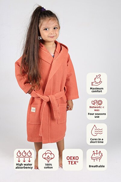 LUCKKA رداء حمام للأطفال مصنوع من قماش الوافل - Ztwaf00