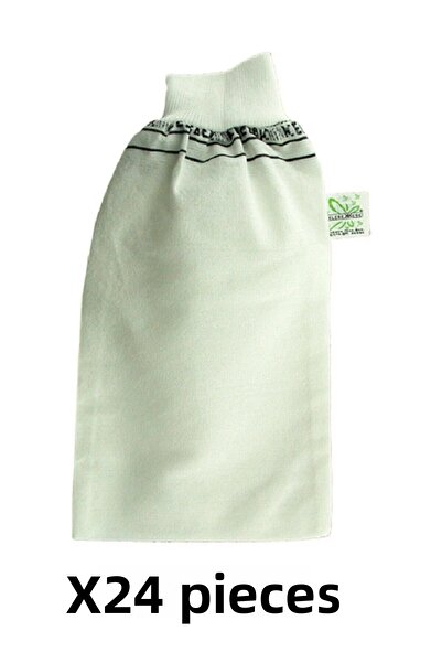 Kelebek Kese مقشر حمام كيليبيك للحمام باللون الأبيض مع 24 قطعة مطاطية قياسية