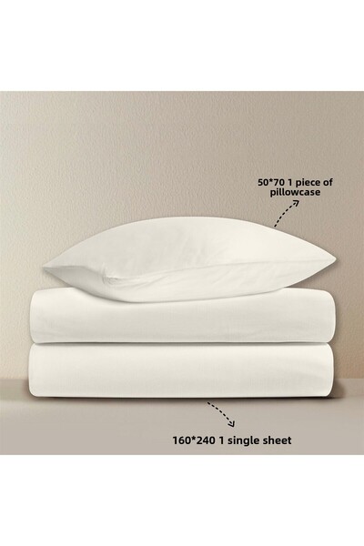 Evim 100% Cotton Akfil Flat Sheet Set 160X240 Off White Single