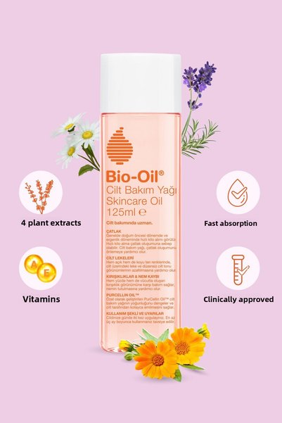 Bio-Oil زيت العناية بالبشرة المضاد للخطوط التمثيلية والمرطب 125 مل (عبوة من 3 قطع)