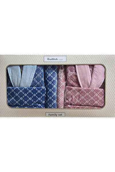 Özdilek Σετ οικογενειακού μπουρνούζι Diamond Soft Navy Blue Plum