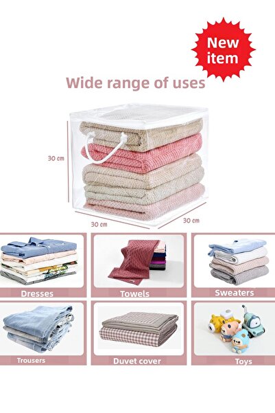 Palifix Pvc Cube Bag Transparent Zipper Clothing, Blanket, Duvet Cover Storag...