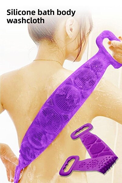 CMT سيليكون حمام الجسم دش منشفة مزدوجة الوجهين الغسيل الخلفي