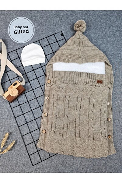 UmBaby Knitwear Baby Blanket & Swaddle Welsoft Fiber + Hat Gift