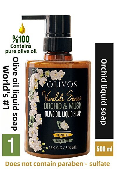 Olivos صابون سائل مرطب لليدين بزيت الزيتون برائحة الأوركيد الطبيعي 100% من سلسلة فيفالدي 500 مل