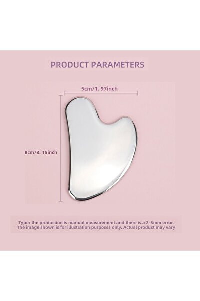 Hanhe gem 1 قطعة غوا شا أداة الوجه الفولاذ المقاوم للصدأ غواشا جهاز تدليك الط...