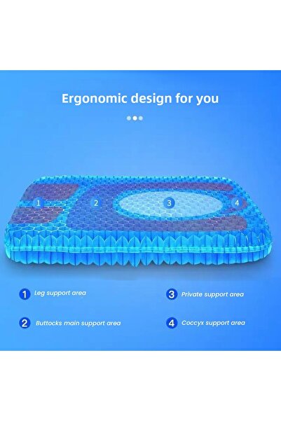 Choice Orthopaedic Gel Seat Cushion Non-Slip Pillow Sciatica Coccyx Pain Relief Home Office Car Lower Ba...