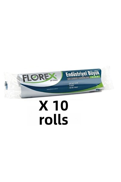 Florex Florex Industrial Large Size (65x80 Cm) Black Garbage Bag 10 Rolls 10*...