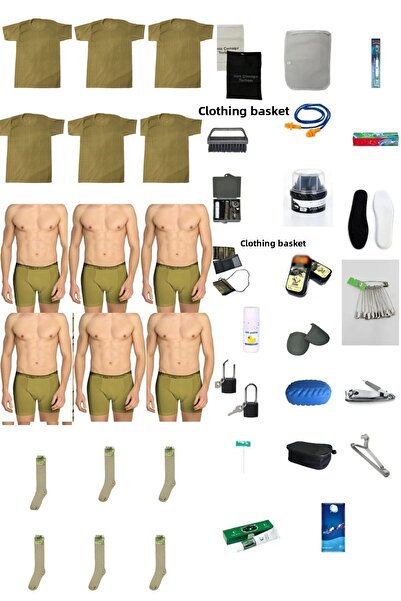 giyimsepeti مجموعة الخدمة العسكرية المكونة من 6 قطع، معدات الجندي الأساسية لل...