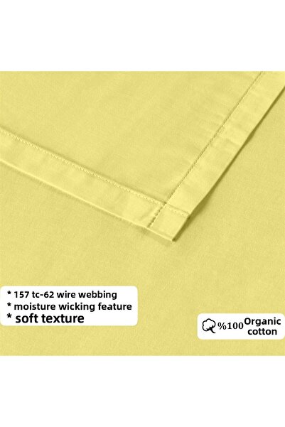Evim Cotton Akfil Flat Sheet Set - 240X260 cm - Yellow - Double