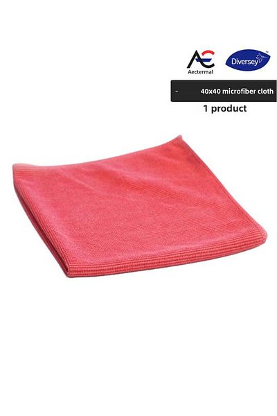 Diversey قطعة واحدة من قماش التنظيف المصنوع من الألياف الدقيقة من Solare باللون الأحمر مقاس 40 سم × 40 سم
